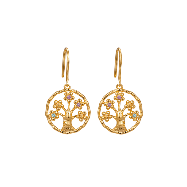 Tree of Life Earrings Goldpalted - Flowers