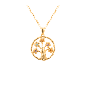 Tree of Life Earrings Goldplated - Flowers