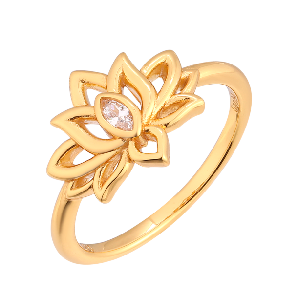 Lotus Ring Guldbelagt