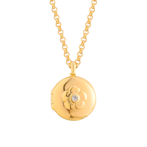 Medaljon halskde Rund Forglemmigej