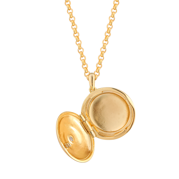 Medaljon halskde Rund Forglemmigej