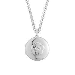 Medaljon halskde Forglemmigej Slv