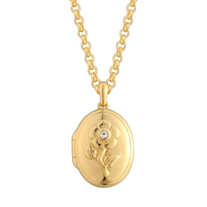 Medaljon halsk�de Forglemmigej