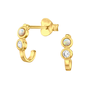 Opal og krystaller guldbelagt