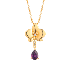 Orkide Halskde Guldbelagt