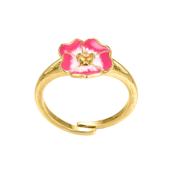 Stedmoderblomst  Ring - Pink &amp; Gulbelagt 