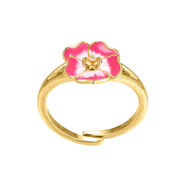 Stedmoderblomst  Ring - Pink &amp; Gulbelagt 