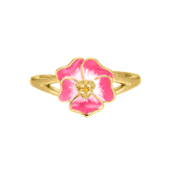 Stedmoderblomst  Ring - Pink &amp; Gulbelagt 