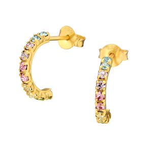 Regnbue reringe - Guldbelagt