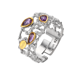 Justerbar Ring Med Ametyst