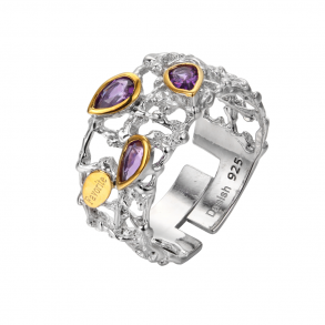 Justerbar Ring Med Ametyst