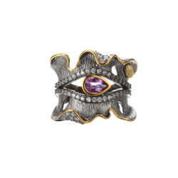 Ring Med Blger og Ametyst 