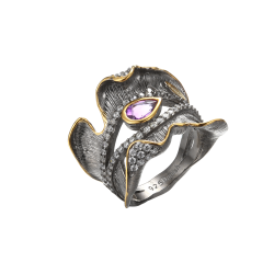 Ring Med Blger og Ametyst 