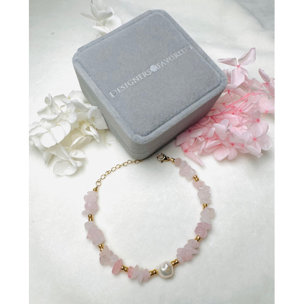 Rosakvarts Armbnd - Unika