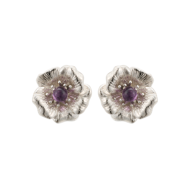 Rose Earrings Amethyst - Wild Rose