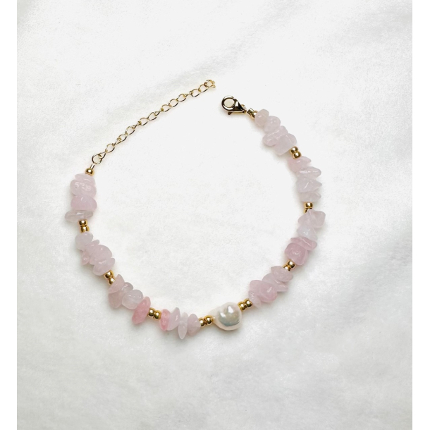 Rosakvarts Armbnd - Unika
