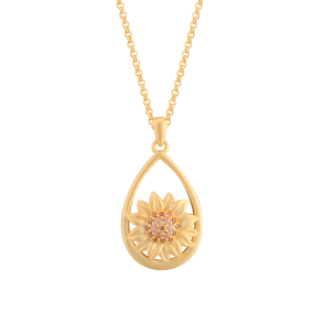 Solsikke Halskde - Champagne Sten