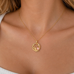 Butterfly Necklace - Rose quartz