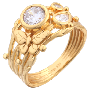 Butterfly Ring Guldbelagt