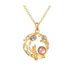 Butterfly Necklace - Rose quartz