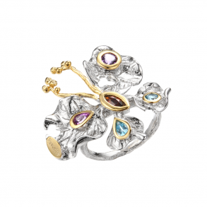 Sommerfugl Ring Med gte Sten