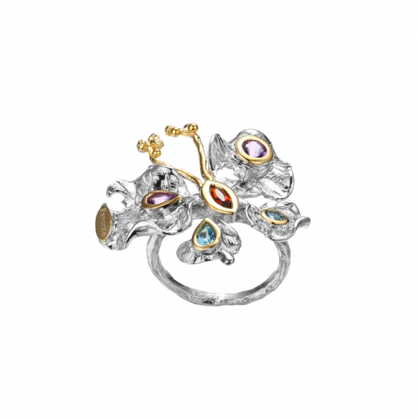 Sommerfugl Ring Med gte Sten