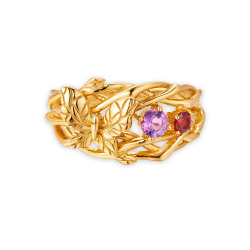 Sommerfugl Ring Guldbelagt