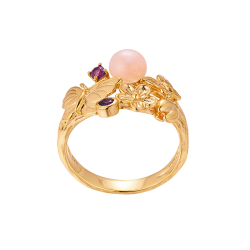 Fjrils ring Guldplterad - kta sten