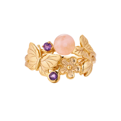 Fjrils ring Guldplterad - kta sten