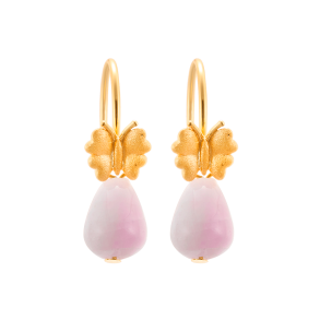 Kunzite Earrings With Butterfly 