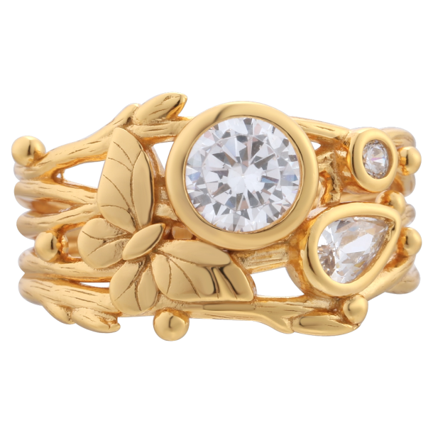 Sommerfugl Ring Guldbelagt