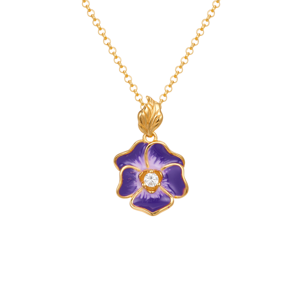 Pansy Necklace - Purple