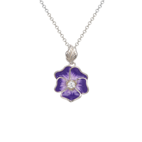 Pansy Necklace - Purple & Slv