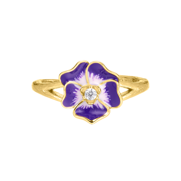 Stedmorblomst Ring - Lilla &amp; Gulbelagt 