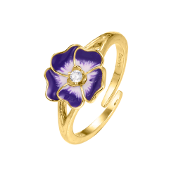 Stedmorblomst Ring - Lilla &amp; Gulbelagt 