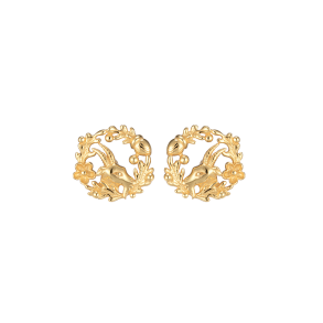 Stenbuk Stjernetegn �reringe - Guldbelagt