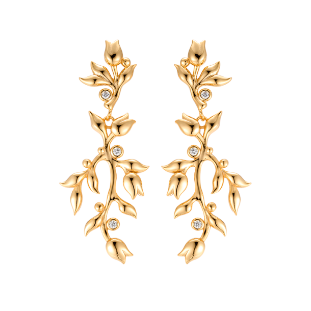 Tulip Earrings L - Gold Plated