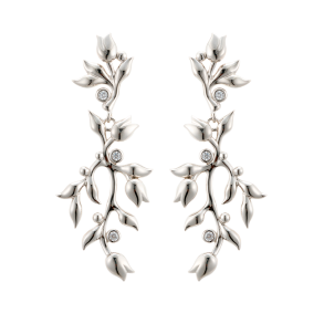 Tulip Earrings L - Silver