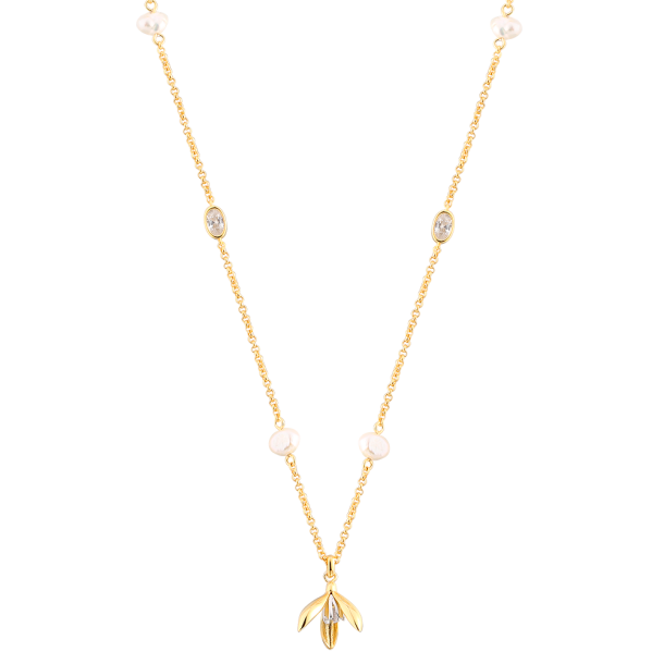 Vintergk Halskde Med Perler &amp; Sten