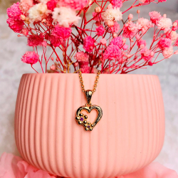 Hjrta Halsband Guldplterad Med Blommor 