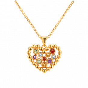 Hjerte Halskde Guldbelagt