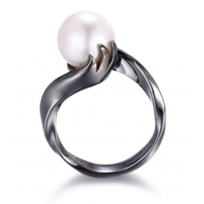 Ring oxideret slv Perle 